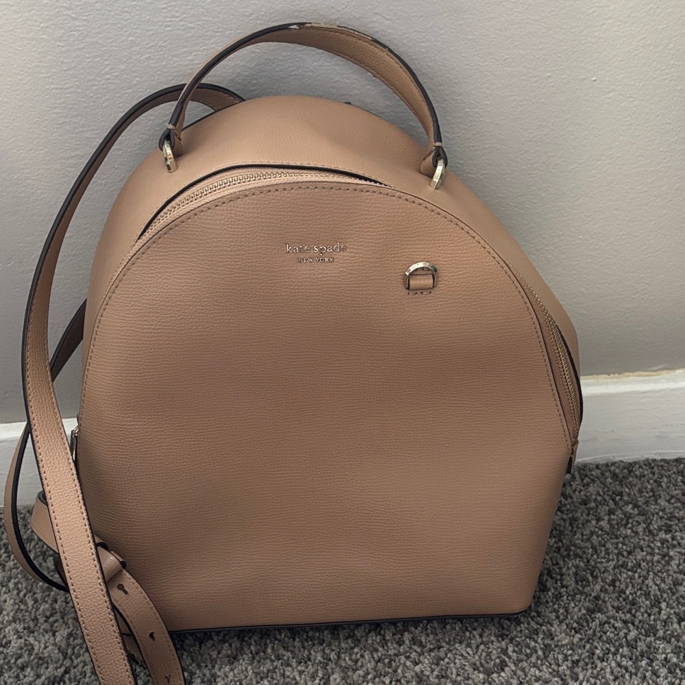 Kate Spade Beige Leather Backpack